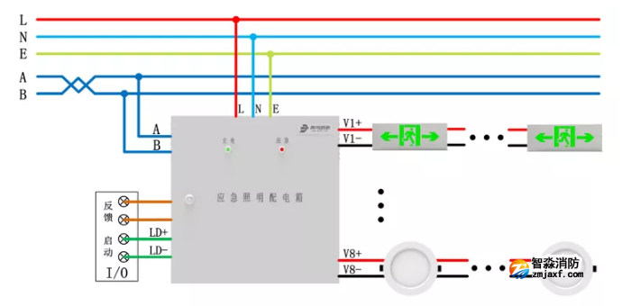 青鸟开云(中国)应急照明和疏散指示系统产品接线图