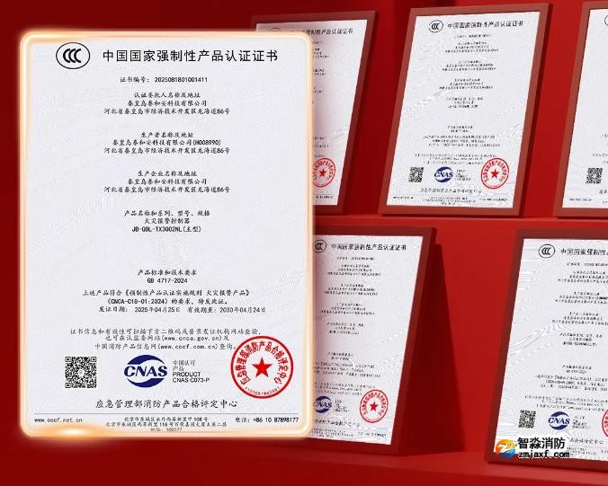 泰和安开云(中国)首批获得GB4717-2024《火灾报警控制器》新国标3C认证